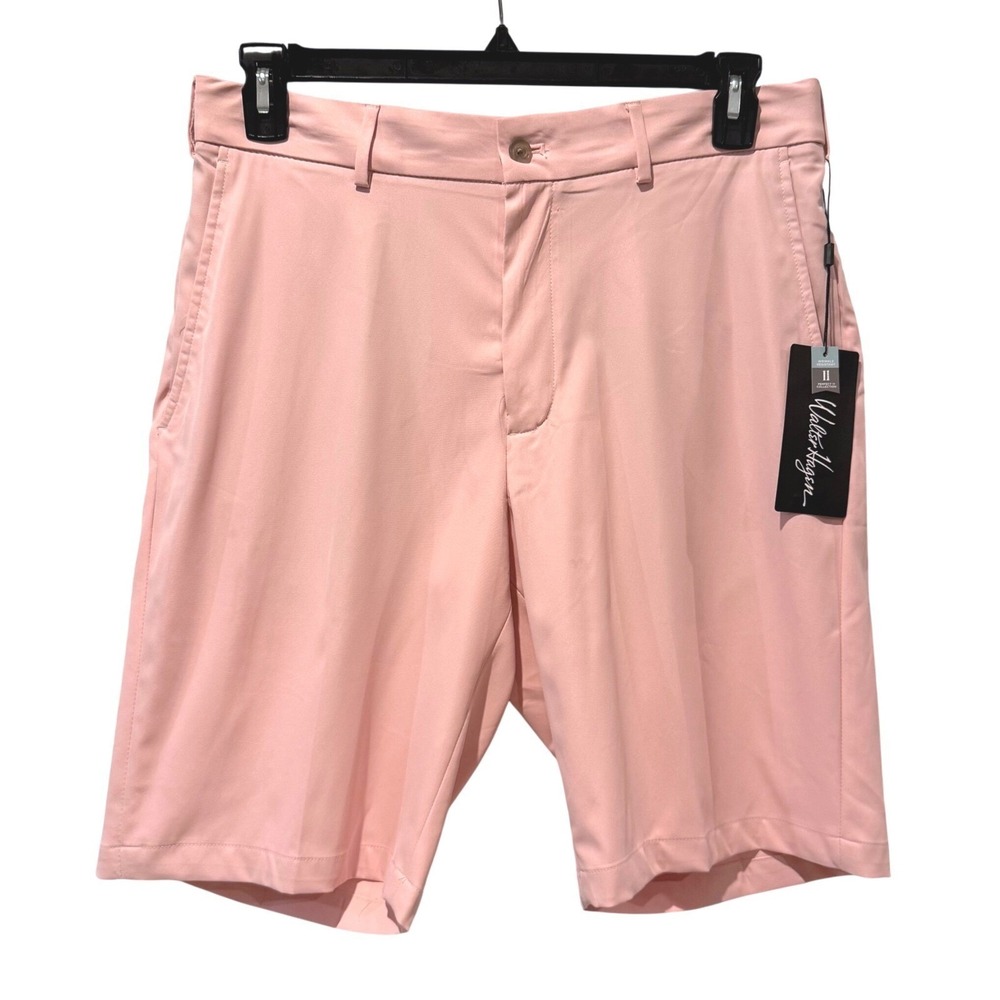 Walter Hagen‎ Perfect 11 Golf Shorts Mens W34 Raspberry Cream 10" Inseam NWT